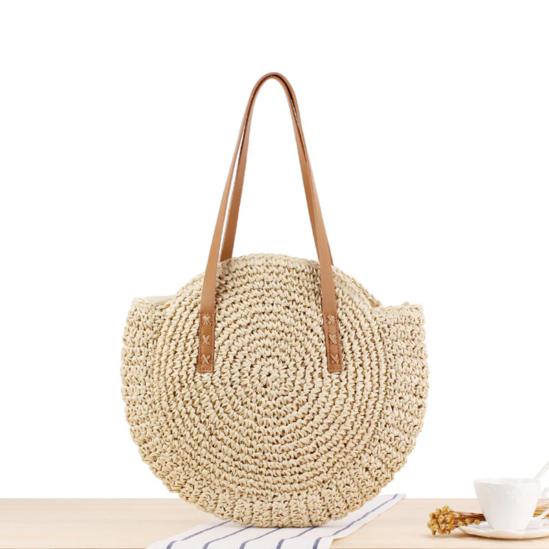 Bolso Redondo paja - 2 modelos 3 tonos diferentes 2 tamaños - Imagen 7