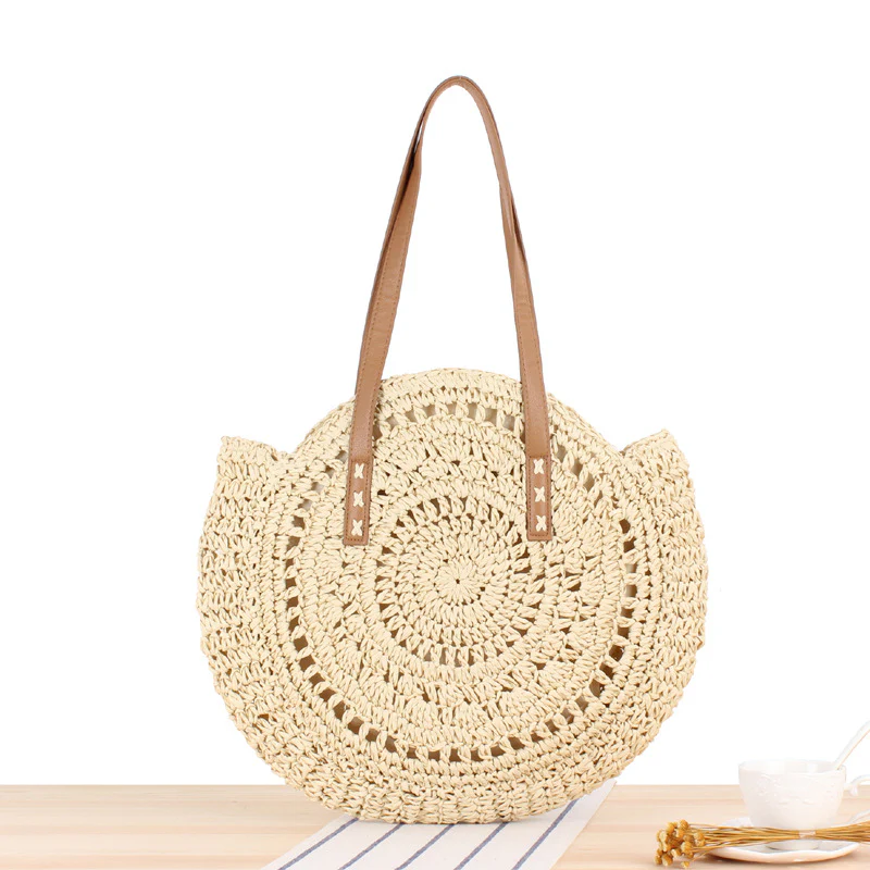 Bolso Redondo paja - 2 modelos 3 tonos diferentes 2 tamaños - Imagen 6